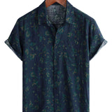 Zomer Katoenen Retro Boho Bloemen Overhemd voor Mannen