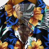 Korte Mouwen Bloemenpatroon Shirt voor Mannen