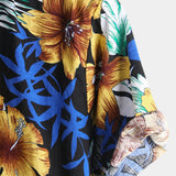 Korte Mouwen Bloemenpatroon Shirt voor Mannen