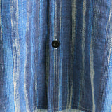 Retro Stijl Korte Mouwen Shirt met Blauwe Strepen voor Mannen
