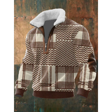 Fleece herentrui met opstaande kraag
