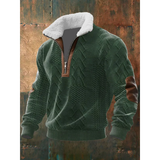Fleece herentrui met opstaande kraag