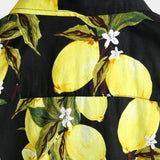 Hawaiiaanse korte mouwen katoenen shirt met gele citroenen voor mannen