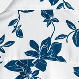 Heren Katoenen Blauw Bloemenoverhemd voor de Zomer met Knopen en Korte Mouwen