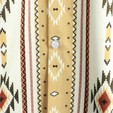 Heren Vintage Overhemd met Verticale Strepen en Korte Mouwen in Retro Stijl uit de Jaren '70 met Azteekse Print