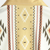 Heren Vintage Overhemd met Verticale Strepen en Korte Mouwen in Retro Stijl uit de Jaren '70 met Azteekse Print