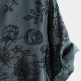 Korte Mouwen Vintage Katoenen Overhemd voor Mannen met Blauwe Bloemenprint