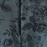 Korte Mouwen Vintage Katoenen Overhemd voor Mannen met Blauwe Bloemenprint