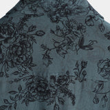 Korte Mouwen Vintage Katoenen Overhemd voor Mannen met Blauwe Bloemenprint