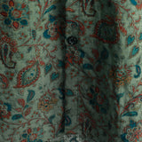 Vintage Korte Mouwen Katoenen Overhemd met Knopen in Retro Paisley Stijl Groen voor Mannen uit de Jaren '70