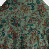 Vintage Korte Mouwen Katoenen Overhemd met Knopen in Retro Paisley Stijl Groen voor Mannen uit de Jaren '70