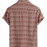 Katoenen Retro Zomer Overhemd met Korte Mouwen voor Mannen