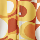 Retro Zomer Heren Overhemd van Katoen, Knopen, Oranje Vintage, Geometrisch, Disco, Strand, Koel, Korte Mouwen