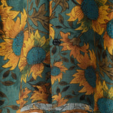 Zomer Hemd met Korte Mouwen in Retro Stijl met Zonnebloem Motief voor Mannen