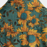 Zomer Hemd met Korte Mouwen in Retro Stijl met Zonnebloem Motief voor Mannen