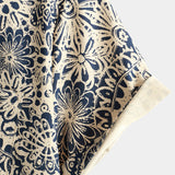 Vintage Katoenen Overhemd met Knopen en Retro Bloemen Paisley Patroon voor Mannen met Korte Mouwen