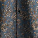 Mannelijk Katoenen Overhemd met Vintage Retro Paisley Bloemenpatroon uit de Jaren '70 met Knopen en Korte Mouwen voor het Strand