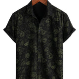 Hawaiiaanse Overhemd met Korte Mouwen in Retro Bloemen voor Mannen