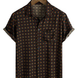 Katoenen Zomer Casual Vintage Overhemd Korte Mouwen voor Mannen