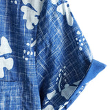 Hawaiiaanse Katoenen Overhemd voor Mannen met Korte Mouwen en Knopen in Blauw Bloemenpatroon