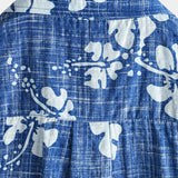 Hawaiiaanse Katoenen Overhemd voor Mannen met Korte Mouwen en Knopen in Blauw Bloemenpatroon