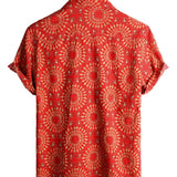 Heren Hawaïaanse Katoenen Boho Vintage Overhemd met Korte Mouwen uit de Jaren '70.