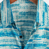 Retro herenoverhemd met korte mouwen “Jantar” – blauw
