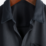 Korte Mouwen Katoenen Overhemd met Knopen voor Mannen, Casual Stijl, Losse Pasvorm, Strand
