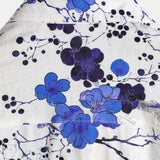 Heren Katoenen Retro Overhemd Blauw met Bloemen voor de Zomer met Korte Mouwen