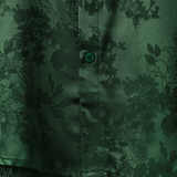 Heren Overhemd Korte Mouwen van Satijn Jersey met Bloemen