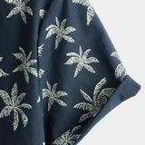 Hawaiiaanse Overhemd met Korte Mouwen van Katoen met Palmprint voor Mannen