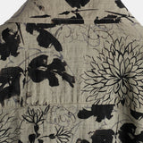 Heren Katoenen Vintage Overhemd met Korte Mouwen in Retro Bloemenpatroon