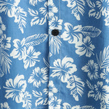 Aloha Overhemd met Korte Mouwen in Blauwe Tropische Bloemenprint voor Mannen