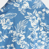 Aloha Overhemd met Korte Mouwen in Blauwe Tropische Bloemenprint voor Mannen