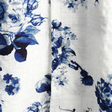 Heren Hawaii Overhemd van Katoen in Blauw Bloemenpatroon, Korte Mouwen, met Knopen en Witte Kraag