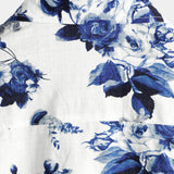 Heren Hawaii Overhemd van Katoen in Blauw Bloemenpatroon, Korte Mouwen, met Knopen en Witte Kraag