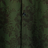 Heren Vintage Hawaiian Shirt met Korte Mouwen, Groene Bloemen voor Vakantie op het Strand
