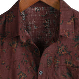 Zomer Katoenen Retro Boho Bloemen Overhemd voor Mannen