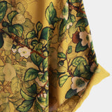 Heren Vintage Casual Katoenen Overhemd met Bloemen en Korte Mouwen