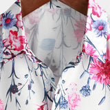 Katoenen Bloes met Bloemenpatroon voor Mannen, Zomer T-shirt met Korte Mouwen