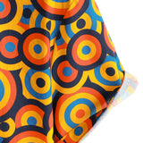 Vintage Overhemd met Geometrisch Patroon in Oranje uit de Jaren '70 voor Mannen met Knopen