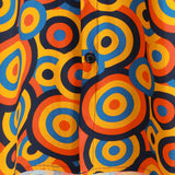 Vintage Overhemd met Geometrisch Patroon in Oranje uit de Jaren '70 voor Mannen met Knopen