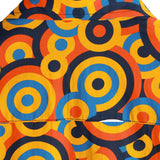 Vintage Overhemd met Geometrisch Patroon in Oranje uit de Jaren '70 voor Mannen met Knopen