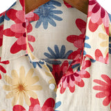 Heren Hawaii Shirt met Korte Mouwen in Madeliefjes voor de Zomer op het Strand
