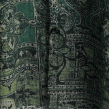 Heren Overhemd van Katoen in Retro Bloemenpatroon Paisley, Groen, Korte Mouwen