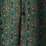 Heren Vintage Overhemd van Katoen met Paisley Patroon uit de Jaren '70, Groen, Boho, Retro, Tribaal, met Korte Mouwen