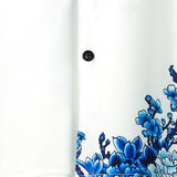 Casual Korte Mouwen Katoenen Overhemd met Knopen voor Mannen in Blauw met Bloemenpatroon