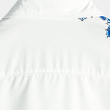Casual Korte Mouwen Katoenen Overhemd met Knopen voor Mannen in Blauw met Bloemenpatroon