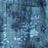 Retro Overhemd van Katoen Casual met Korte Mouwen en Bloemenzak in de Kleur Blauw voor Mannen