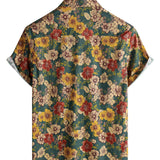 Korte mouwen shirt van ademend katoen met vintage botanische print voor mannen